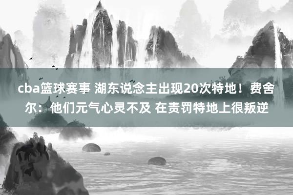 cba篮球赛事 湖东说念主出现20次特地！费舍尔：他们元气心灵不及 在责罚特地上很叛逆